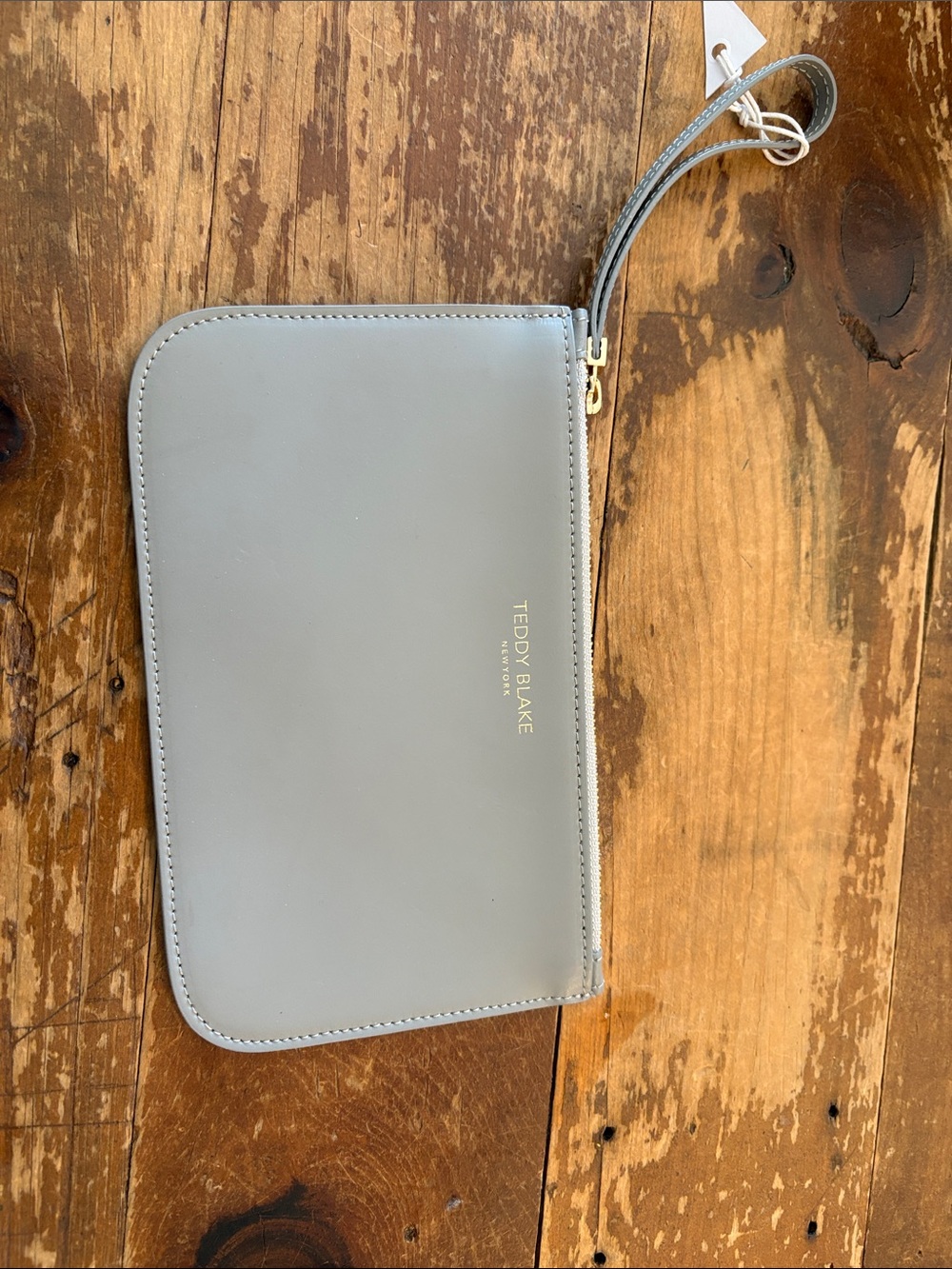 Teddy Blake Gray Leather Wristlet Wallet
